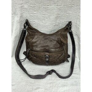 Aunts & Uncles Women's Leather Grey Crossbody Purse Size M #51025
